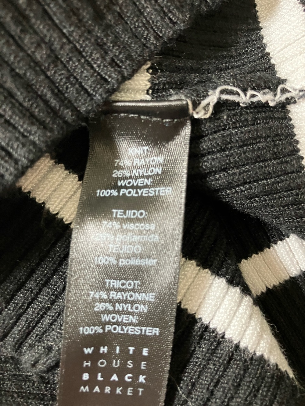 White House Black Market Black and White Striped Scoop-Neck Bell Sleeve Sweater - Picture 5 of 10